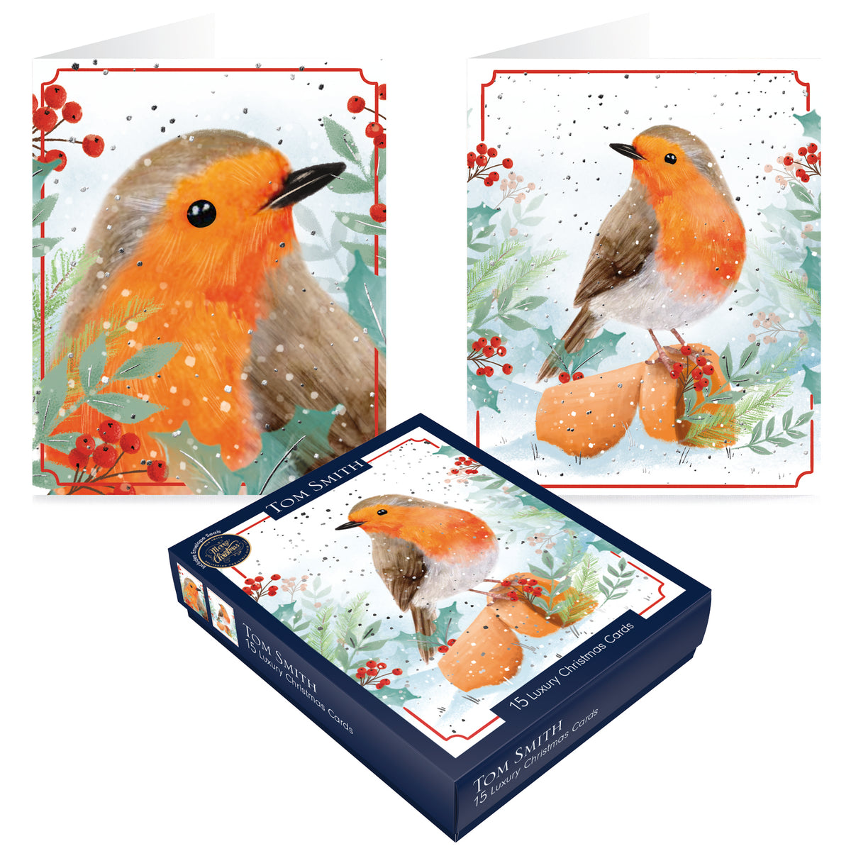 15 Luxury Robin Cards Christmas - Tiger Feet Ireland