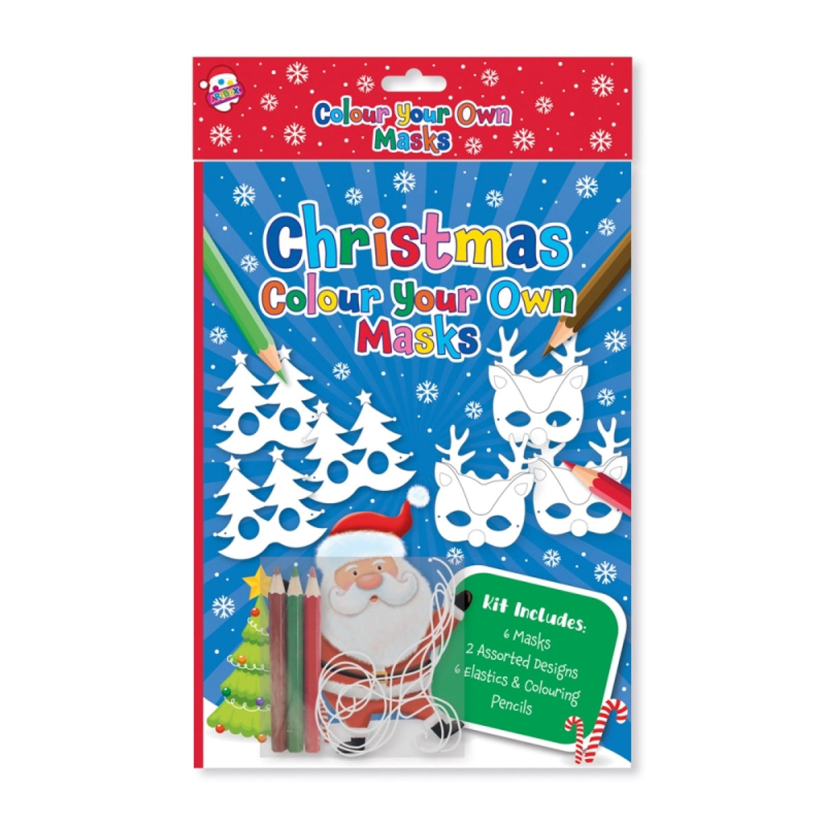 Activity Xmas Colour Your Own Masks 12pk