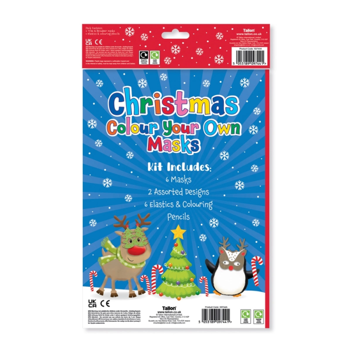 Activity Xmas Colour Your Own Masks 12pk