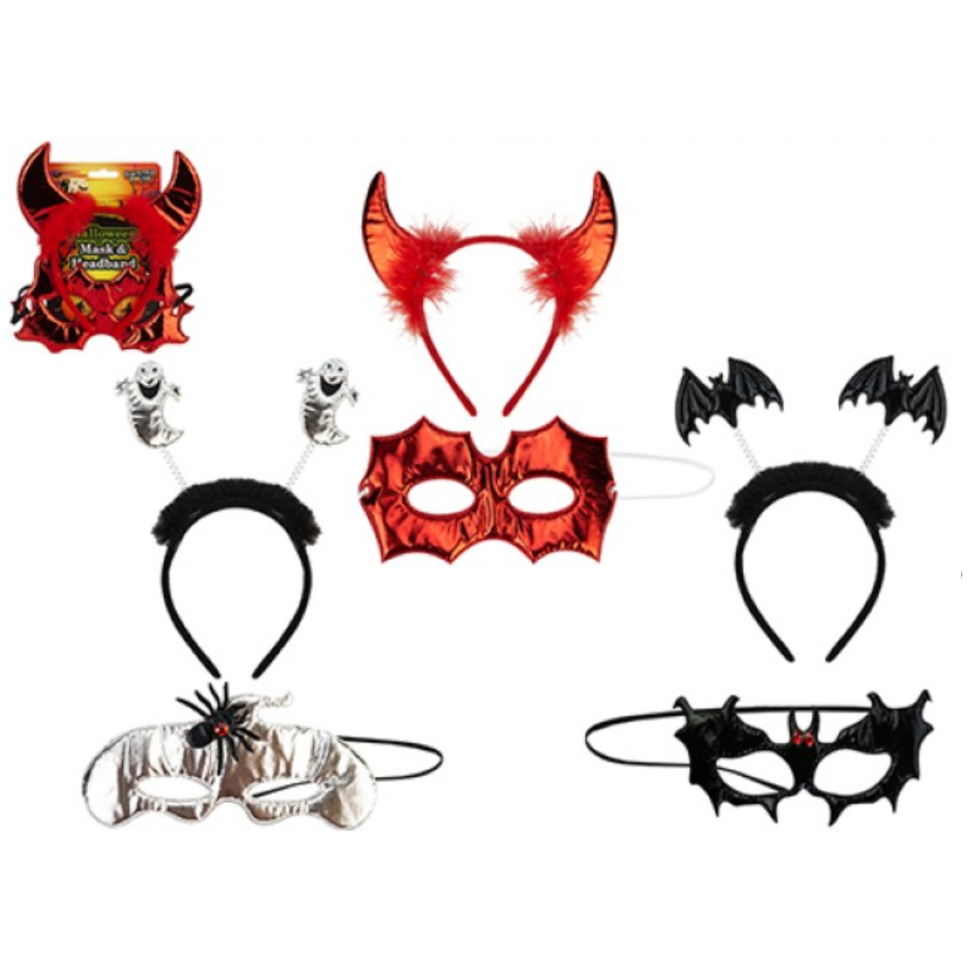 Halloween Mask & Headband Set 12pk