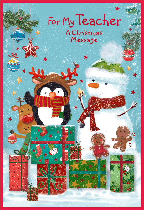 Simon Elvin 6pk Cards C50 Christmas Teacher - Tiger Feet Ireland