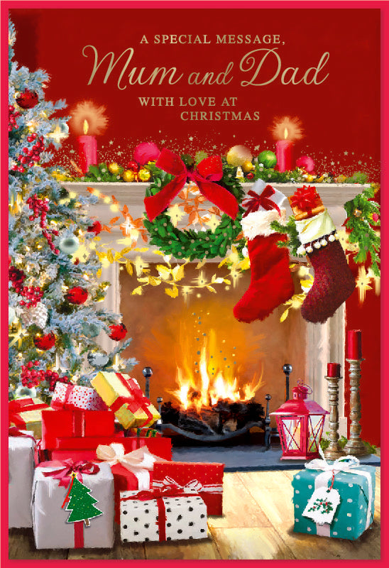 Simon Elvin 6pk Cards C50 Christmas Mum & Dad - Tiger Feet Ireland