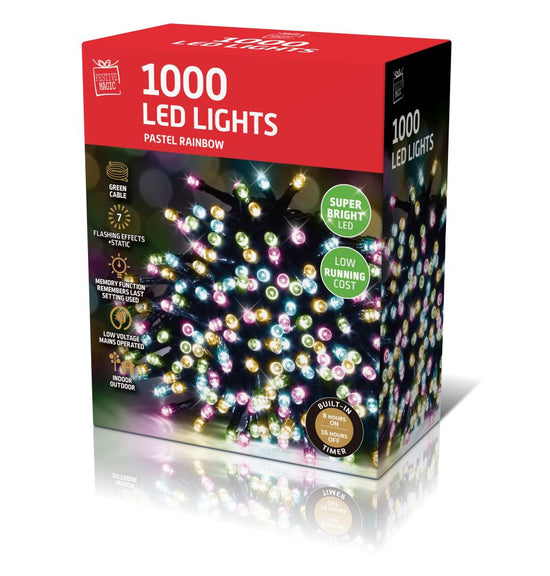 LED Lights 1000 Timer Pastel Colour