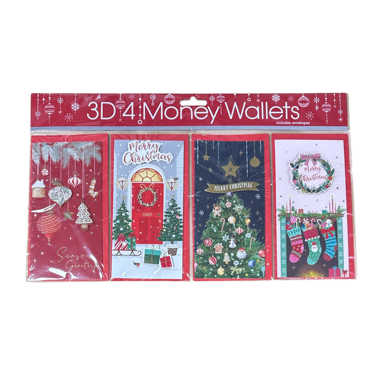 4pcs Money Wallet Christmas Modern 12pk - Tiger Feet Ireland