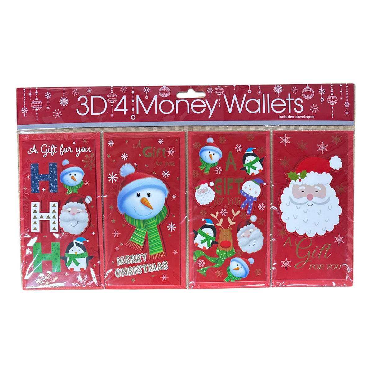 4pcs 3D Money Wallet Christmas Cute 12pk - Tiger Feet Ireland