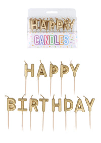 13ct Candles Happy Birthday Gold - Tiger Feet Ireland