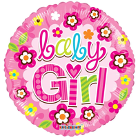 Foil Balloon 18" Round Baby Girl - Tiger Feet Ireland
