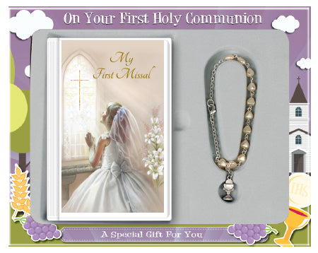 Communion Gift Set Book/Rosary Bracelet - Tiger Feet Ireland