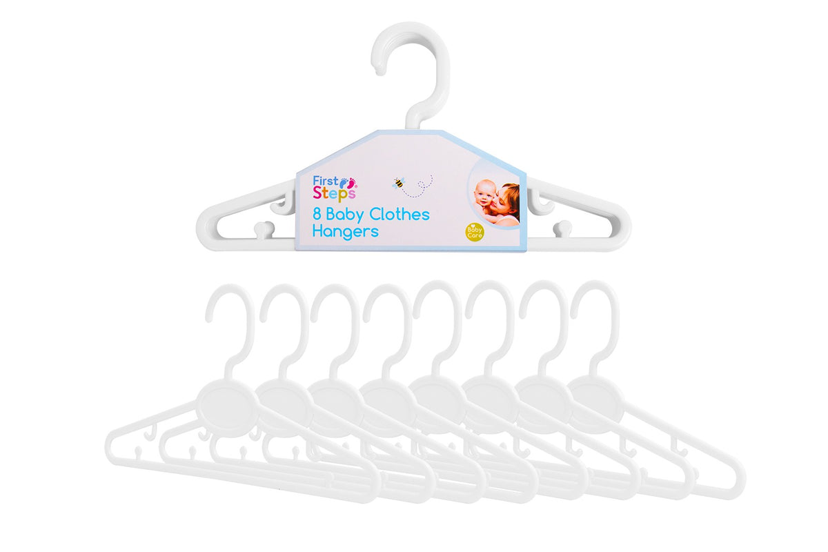 Baby Clothes Hangers 8 Pack White - Tiger Feet Ireland