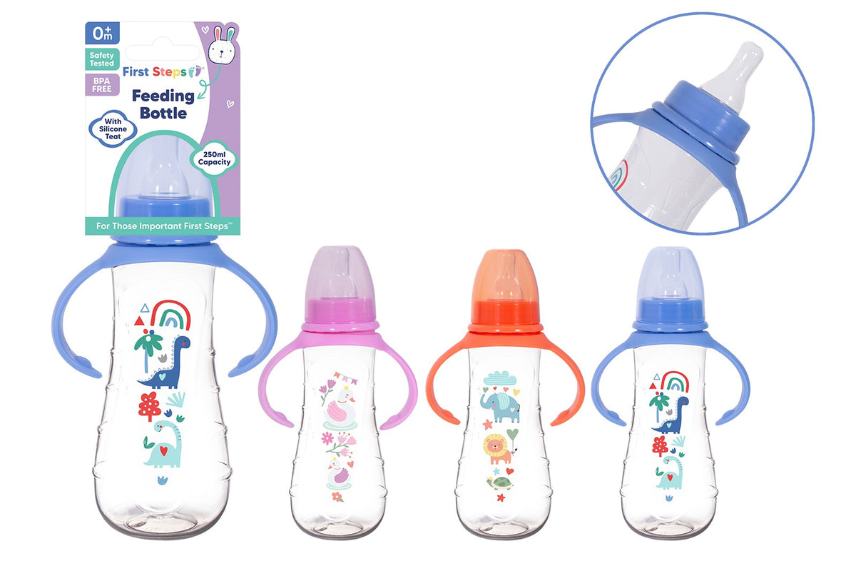 3pk Baby Gripper Bottle 250ml - Tiger Feet Ireland