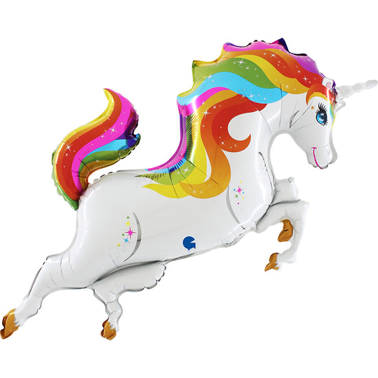 Foil Blln 44In Supershape Rainbow Unicorn
