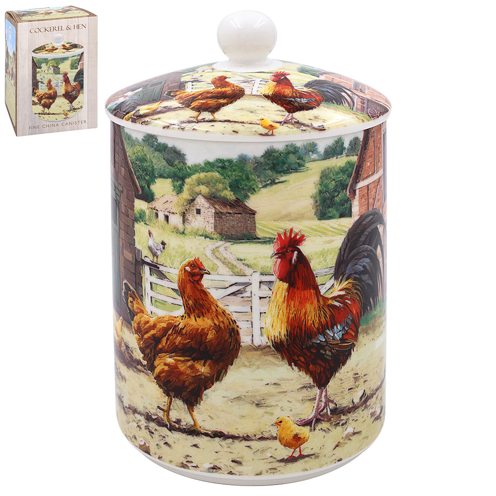 Cockerel & Hen Canister - Tiger Feet Ireland