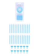 Candles Party 24 with 12 Holders 6cm Blue - Tiger Feet Ireland