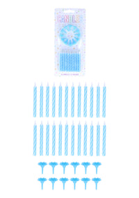 Candles Party 24 with 12 Holders 6cm Blue - Tiger Feet Ireland
