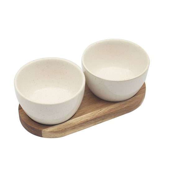 Snack Dishes & Wood Tray S2