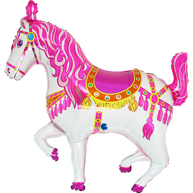 Foil Balloon 37" Supershape Circus HorseFuxia - Tiger Feet Ireland