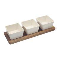 Snack Dishes & Wood Tray Set of 3 - Tiger Feet Ireland