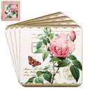 Redoute Rose Coasters Set of 4 - Tiger Feet Ireland