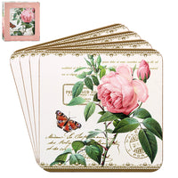 Redoute Rose Coasters Set of 4 - Tiger Feet Ireland