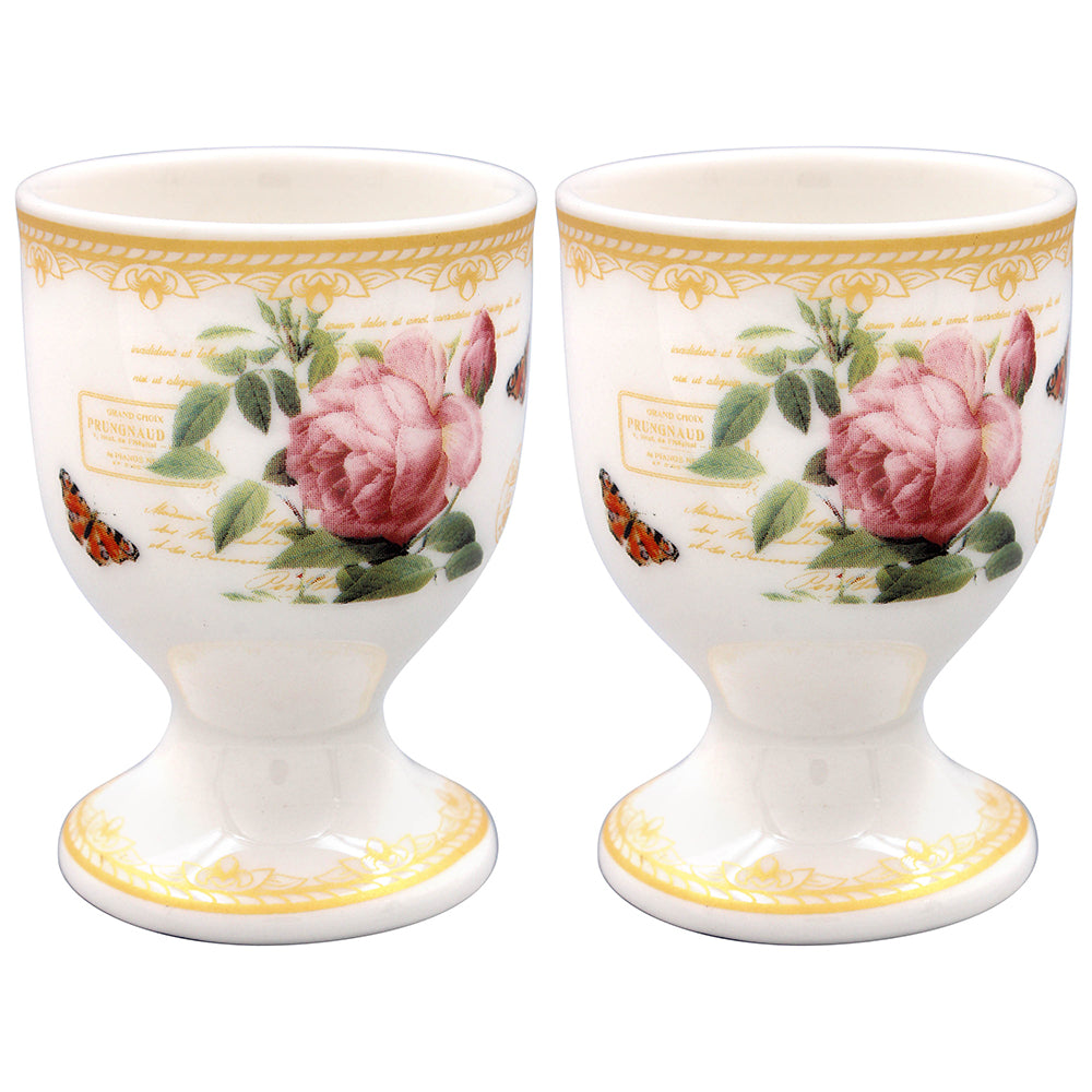 Redoute Rose Egg Cups - Tiger Feet Ireland