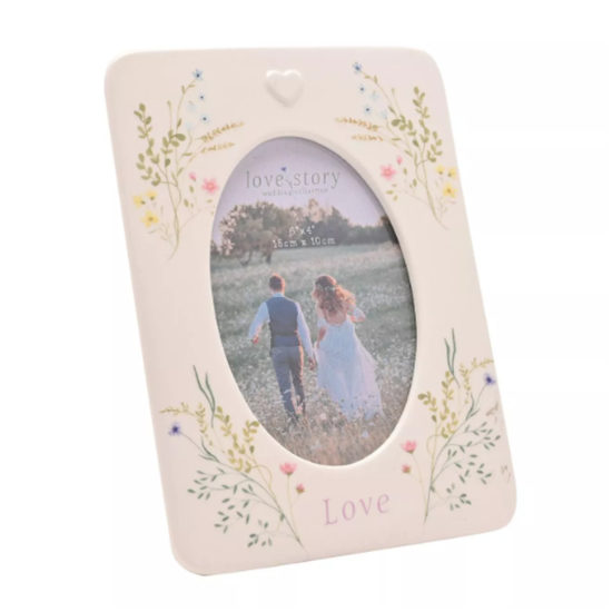 Ceramic Photo Frame 4Inx6In Floral