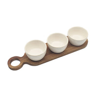 Snack Dishes & Wood Tray Set of 3 - Tiger Feet Ireland