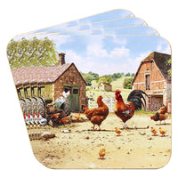 Cockerel & Hen Coasters Set Of 4 - Tiger Feet Ireland