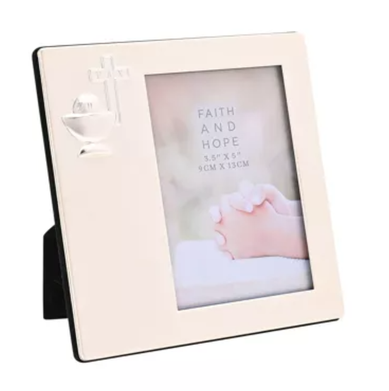 Silverplated Frame 3.5Inx5In Communion&Cross