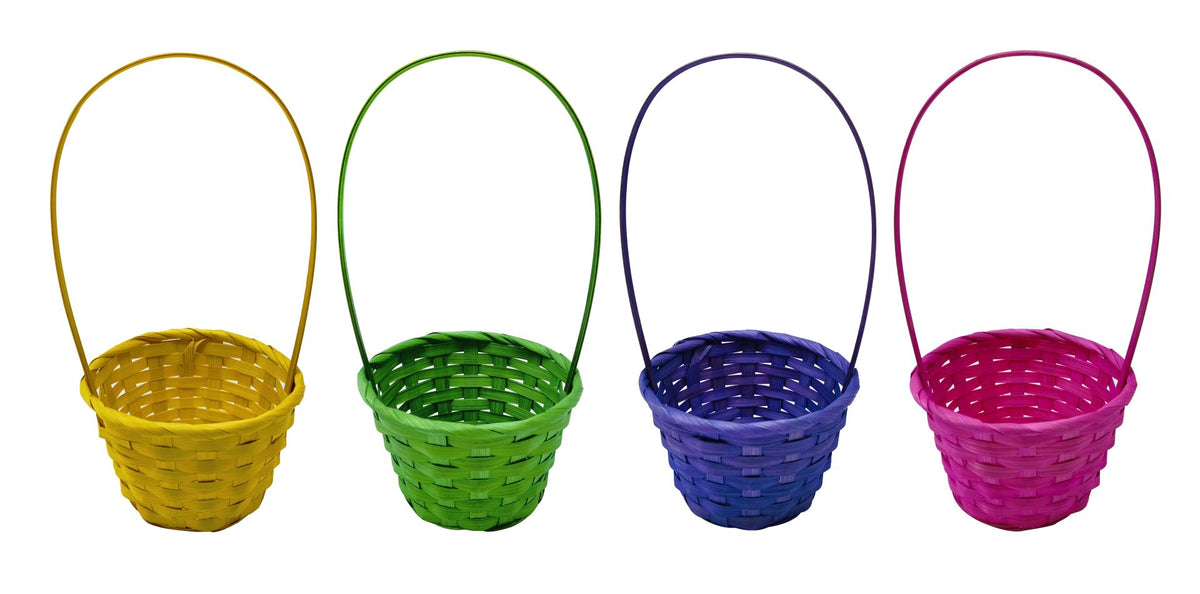 Easter Egg Basket Round With Handle Asst - Tiger Feet Ireland
