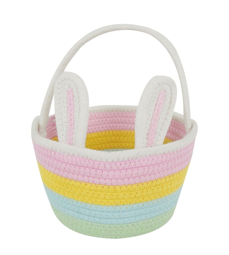 Easter Bunny Rainbow Cotton Basket - Tiger Feet Ireland