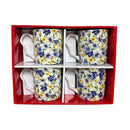 4 Piece Mug Set Lilac Ditsy - Tiger Feet Ireland