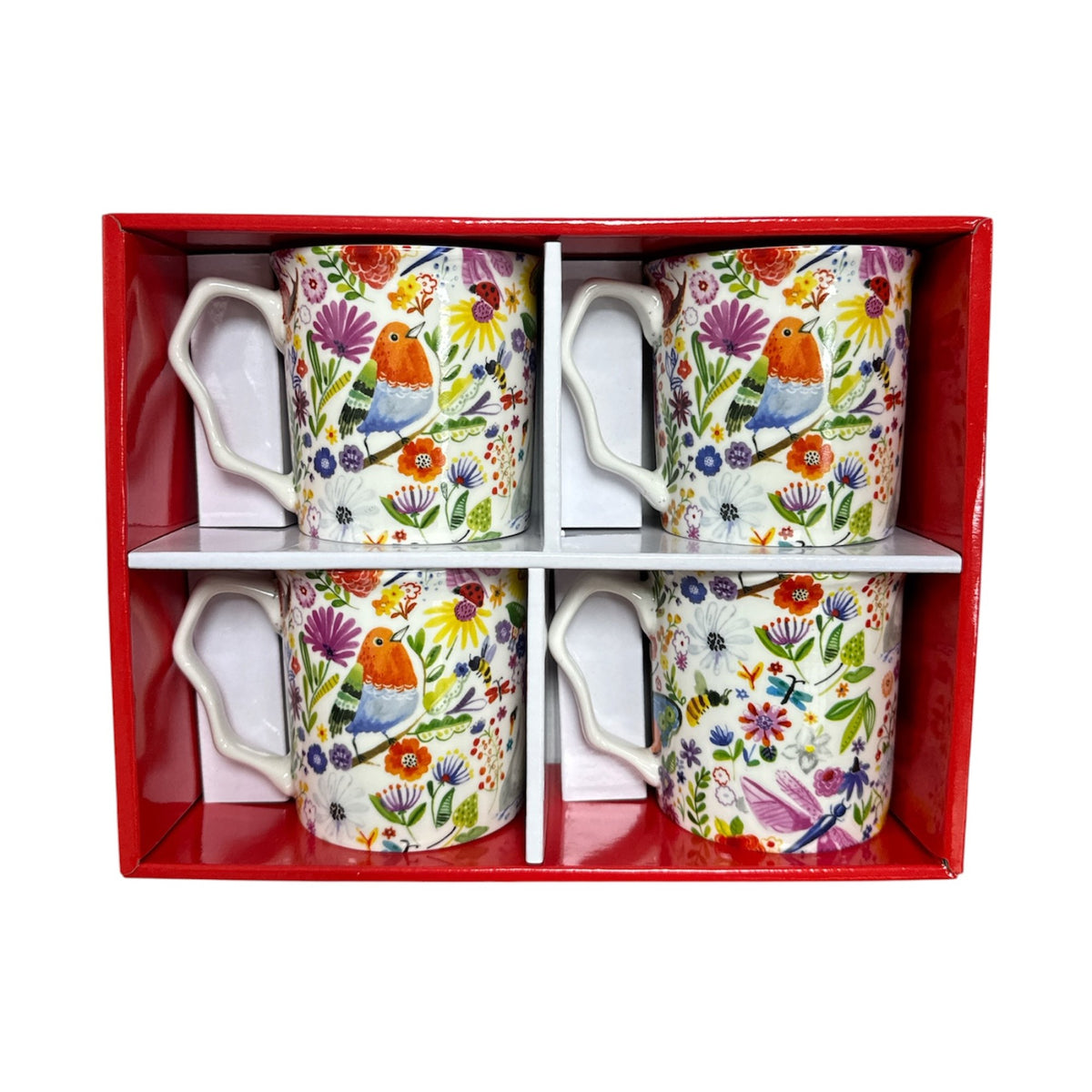 4 Piece Mug Set Swan Garden - Tiger Feet Ireland