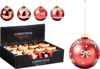 Xmas Ball 80Mm 4Ass Design 12pk - Tiger Feet Ireland