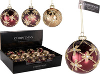 Xmas Ball 80Mm 3Ass Clr 12pk - Tiger Feet Ireland