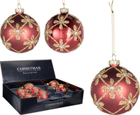 Xmas Ball 80Mm 2Ass Design 12pk - Tiger Feet Ireland