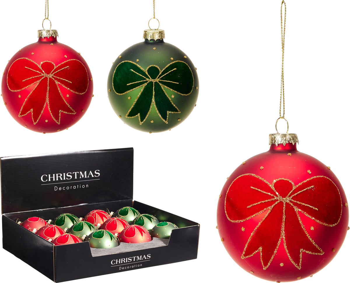 Xmas Ball 80Mm 2Ass Colour 12pk - Tiger Feet Ireland