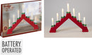 Candle Bridge Wood 7LED Red