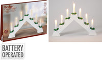 Candle Bridge Wood 7LED White
