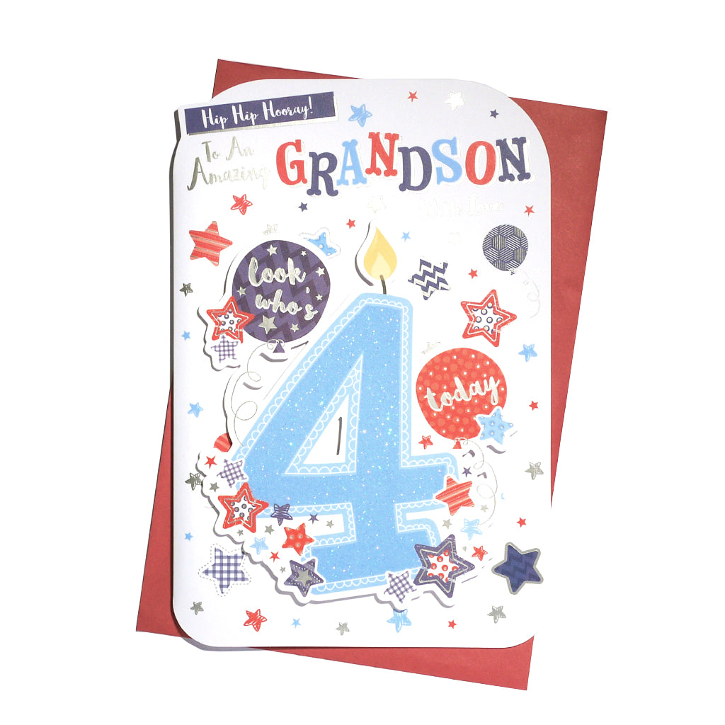 6pk Cards C75 Birthday Age 4 Grandson - Tiger Feet Ireland