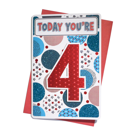 6pk Cards C75 Birthday Age 4