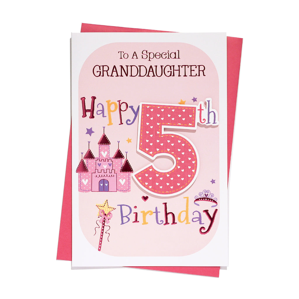 6pk Cards C75 Birthday Age 5 Granddaughter - Tiger Feet Ireland