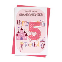 6pk Cards C75 Birthday Age 5 Granddaughter - Tiger Feet Ireland