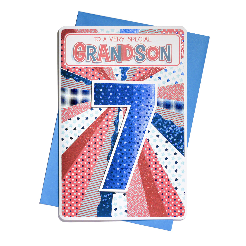 6pk Cards C75 Birthday Age 7 Grandson - Tiger Feet Ireland