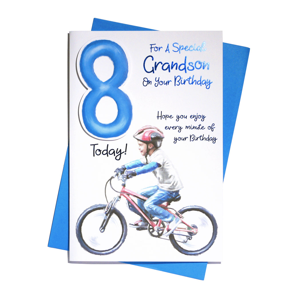 6pk Cards C75 Birthday Age 8 Grandson - Tiger Feet Ireland