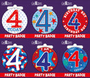 6pk Small Badges Birthday Age 4 - Tiger Feet Ireland