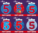 6pk Small Badges Birthday Age 5 - Tiger Feet Ireland
