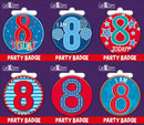 6pk Small Badges Birthday Age 8 - Tiger Feet Ireland