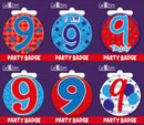 6pk Small Badges Birthday Age 9 - Tiger Feet Ireland