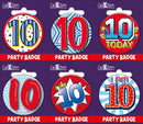 6pk Small Badges Birthday Age 10 - Tiger Feet Ireland