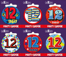 6pk Small Badges Birthday Age 12 - Tiger Feet Ireland